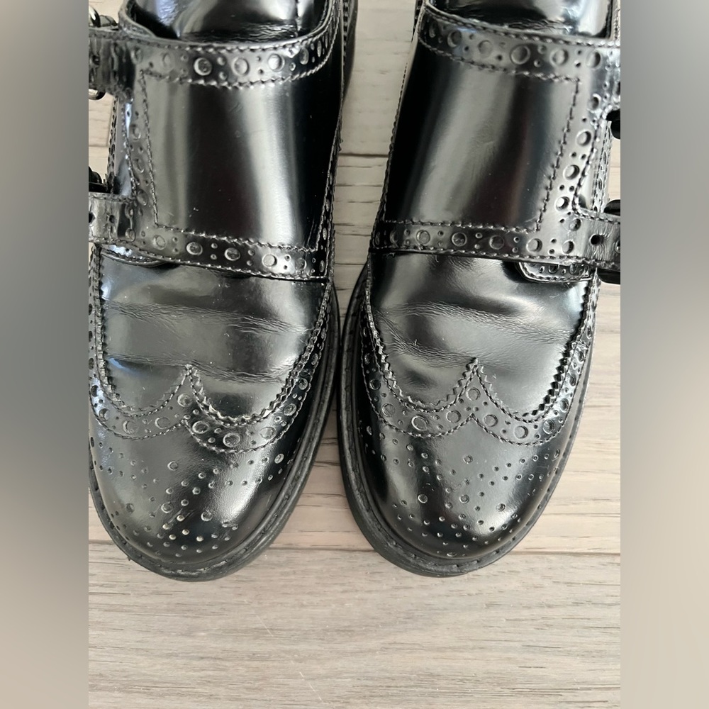 PRADA Classic Black Double Monk Strap Brogues - Women's - Picture 10 of 15
